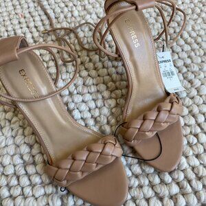 Express Braided Lace-Up Heeled Sandal Women's Size 7